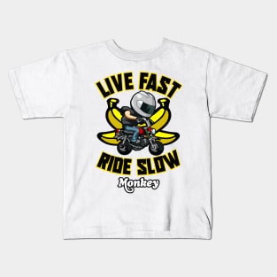 honda Monkey LIVE FAST RIDE SLOW Kids T-Shirt